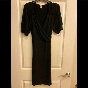 Merona V neck faux wrap dress with belt tie